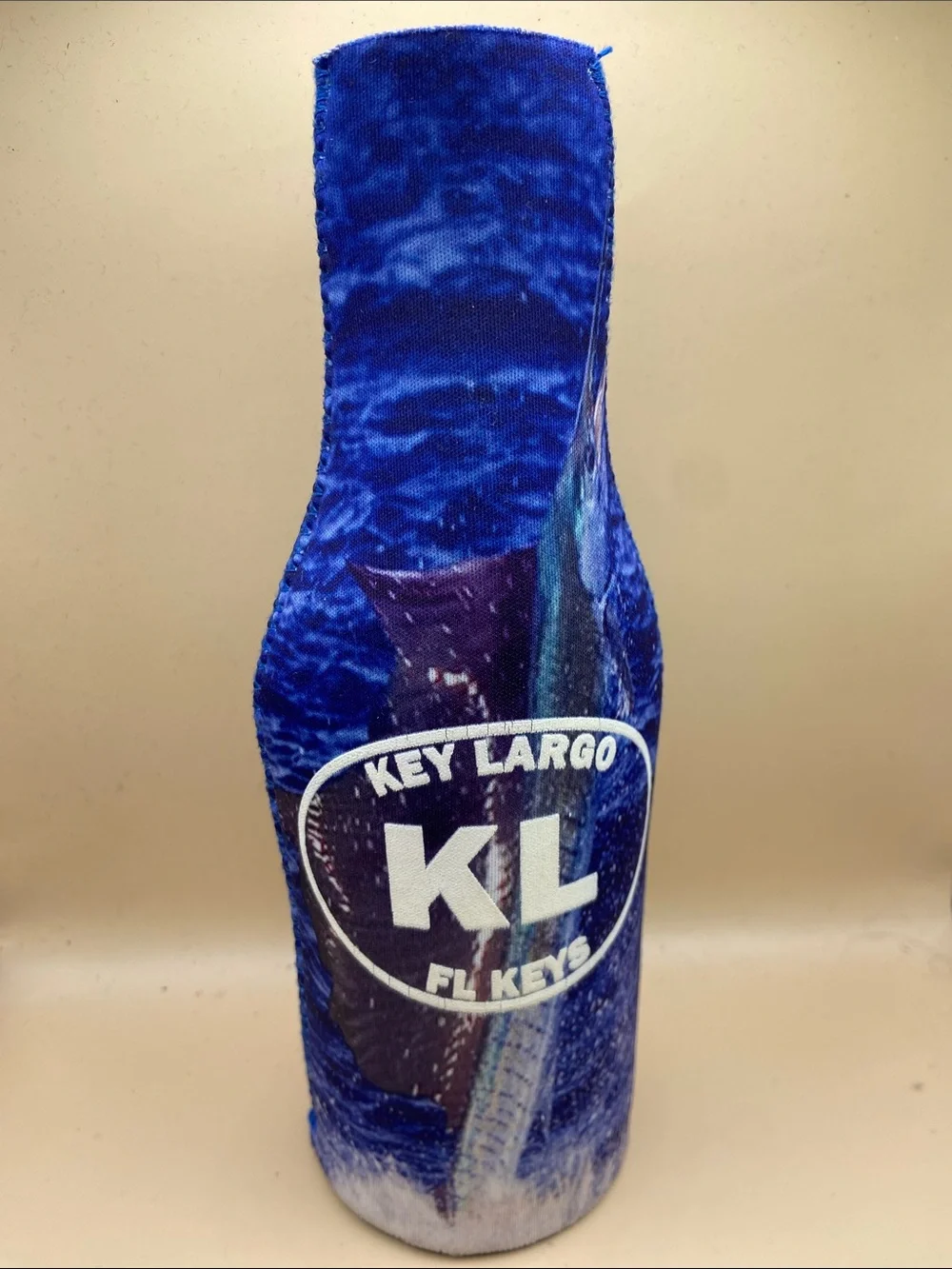 KL key Largo Blue Neoprene Bottle Cooler